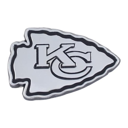 Fanmats Fanmats 4228111375 Kansas City Chiefs Premium Metal Chrome Auto Emblem 4228111375